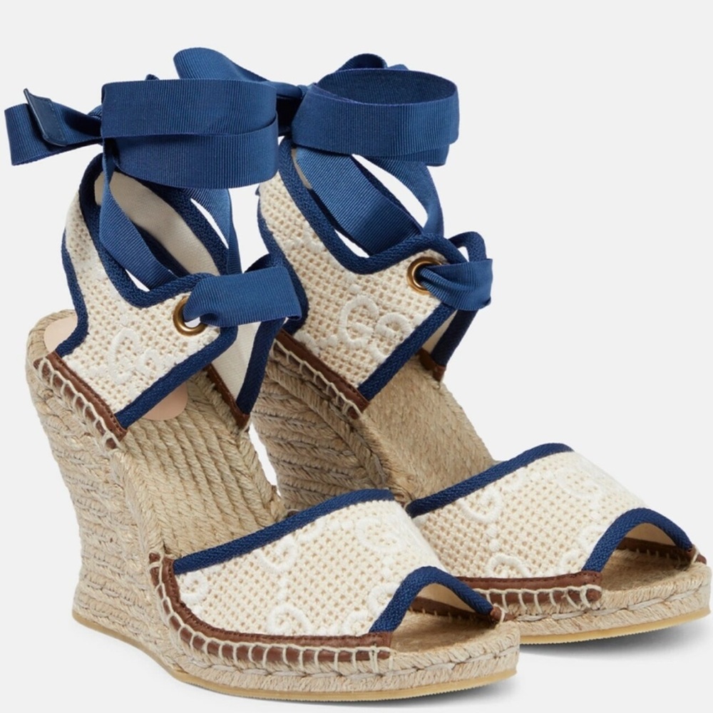Gucci GG canvas wedge espadrilles